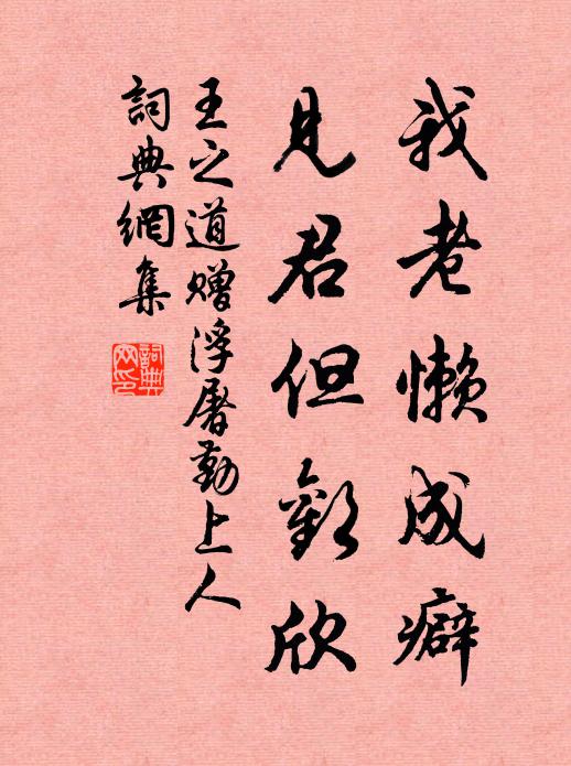 王之道我老懒成癖，见君但欢欣书法作品欣赏