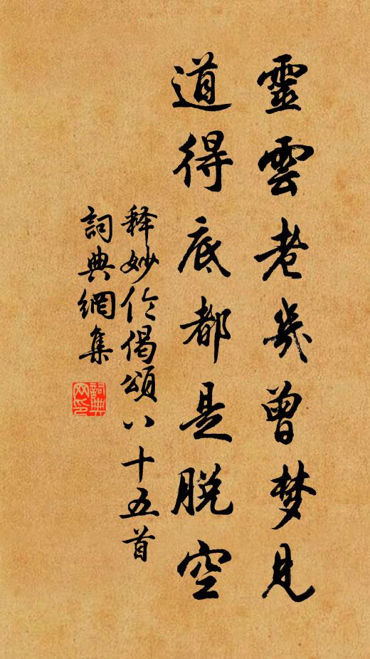 释妙伦灵云老几曾梦见，道得底都是脱空书法作品欣赏