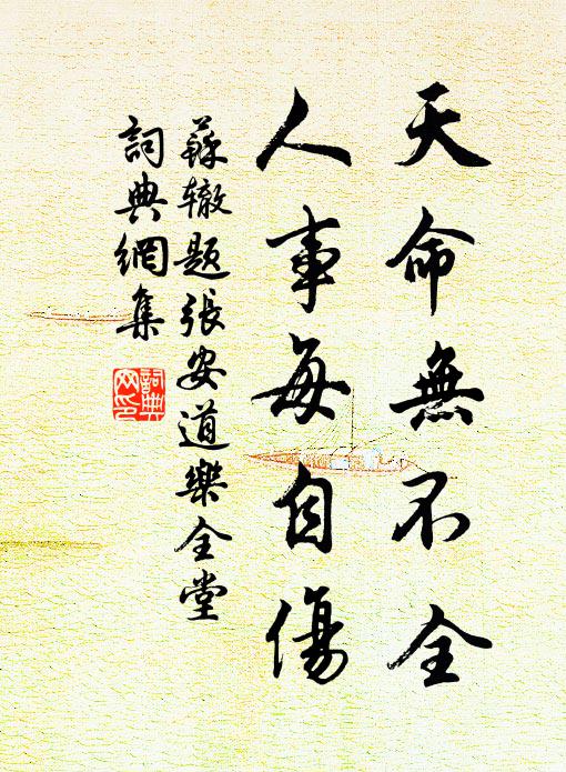 苏辙天命无不全，人事每自伤书法作品欣赏