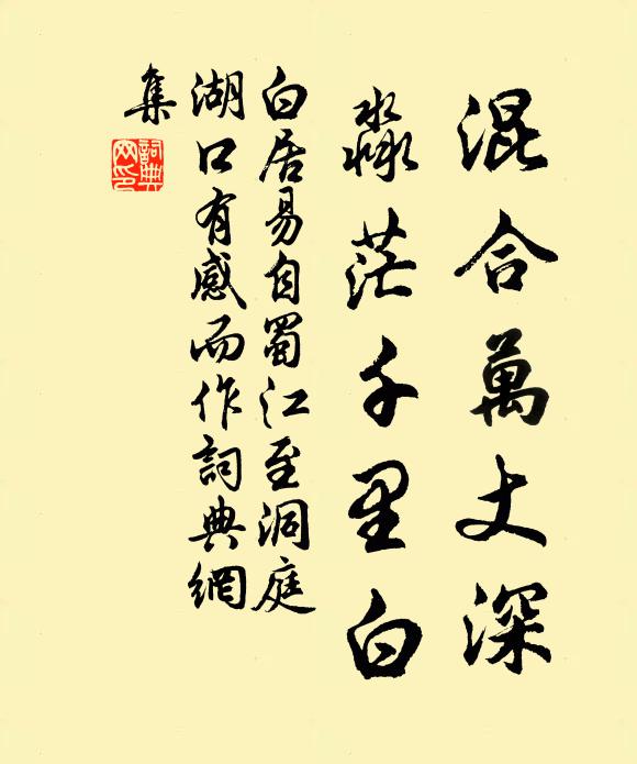 白居易混合万丈深，淼茫千里白书法作品欣赏