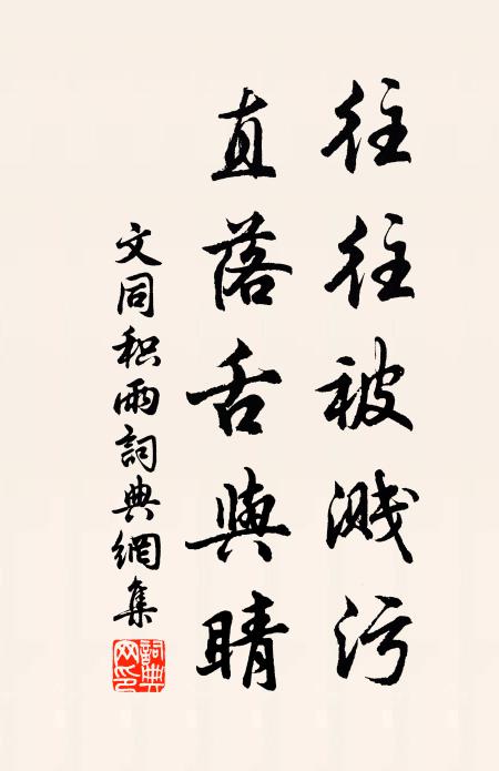 文同往往被溅污，直落舌与睛书法作品欣赏