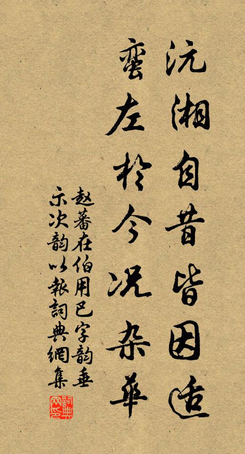 赵蕃沅湘自昔皆因适，蛮左于今况杂华书法作品欣赏