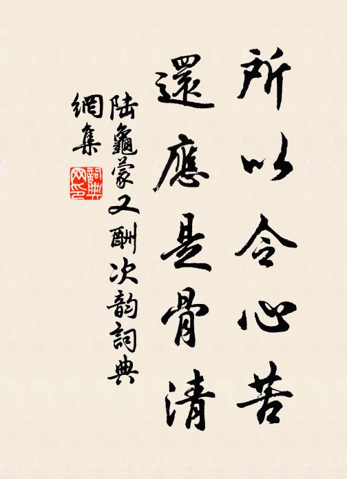 陆龟蒙所以令心苦，还应是骨清书法作品欣赏