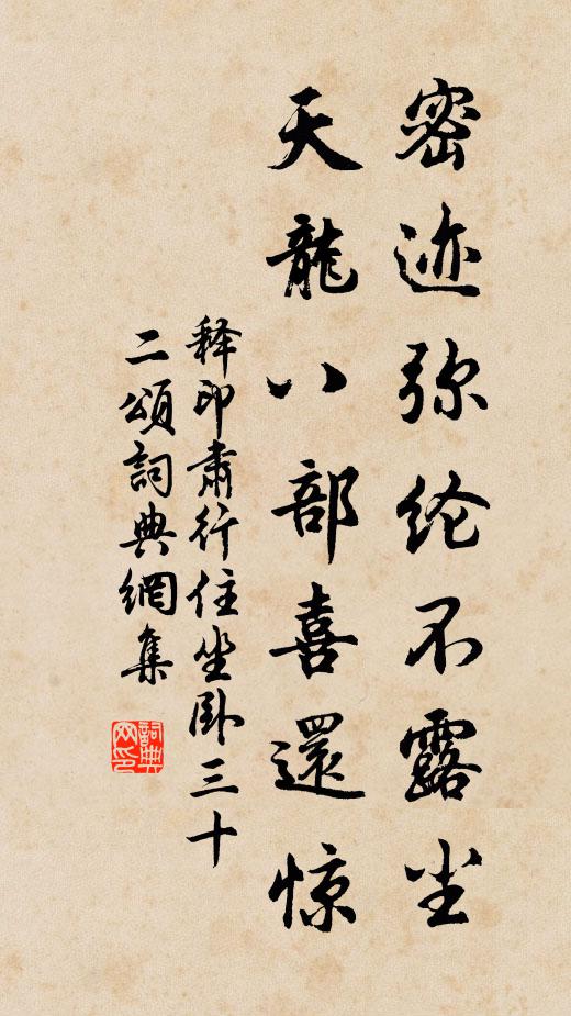 释印肃密迹弥纶不露尘，天龙八部喜还惊书法作品欣赏