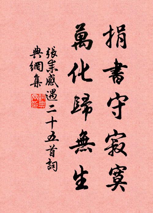 张耒捐书守寂寞，万化归无生书法作品欣赏