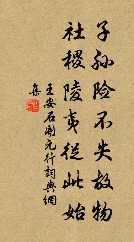 王安石子孙险不失故物，社稷陵夷从此始书法作品欣赏