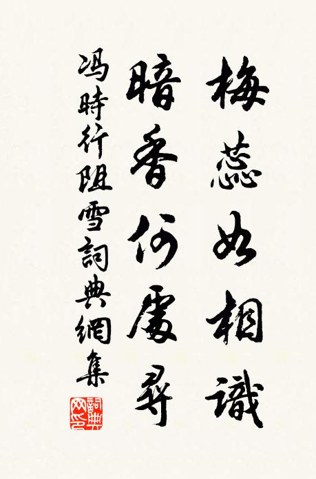 冯时行梅蕊如相识，暗香何处寻书法作品欣赏