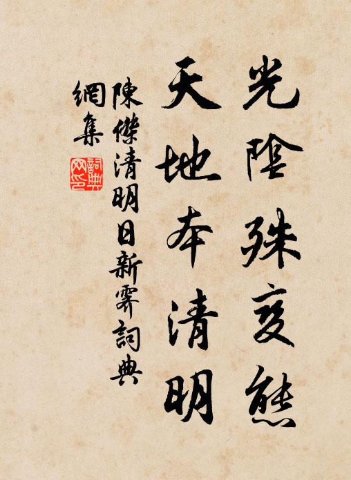 陈杰光阴殊变态，天地本清明书法作品欣赏