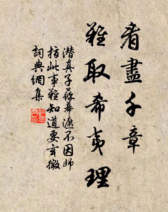 潜真子看尽千章，难取希夷理书法作品欣赏