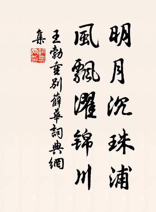 王勃明月沉珠浦，风飘濯锦川书法作品欣赏