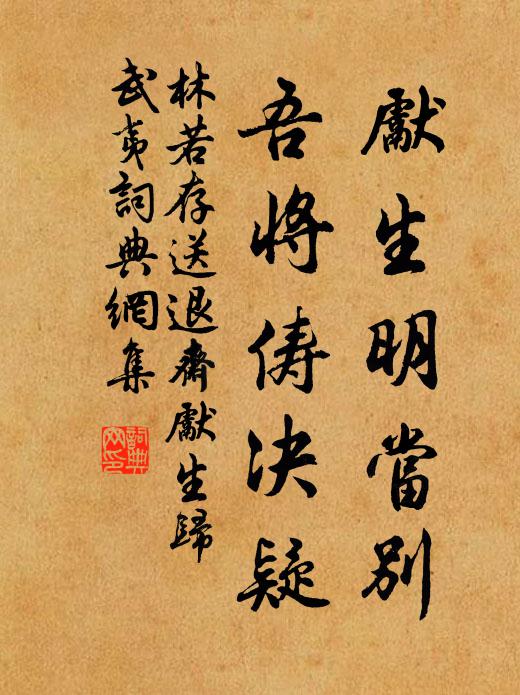林若存先生明当别，吾将俦决疑书法作品欣赏