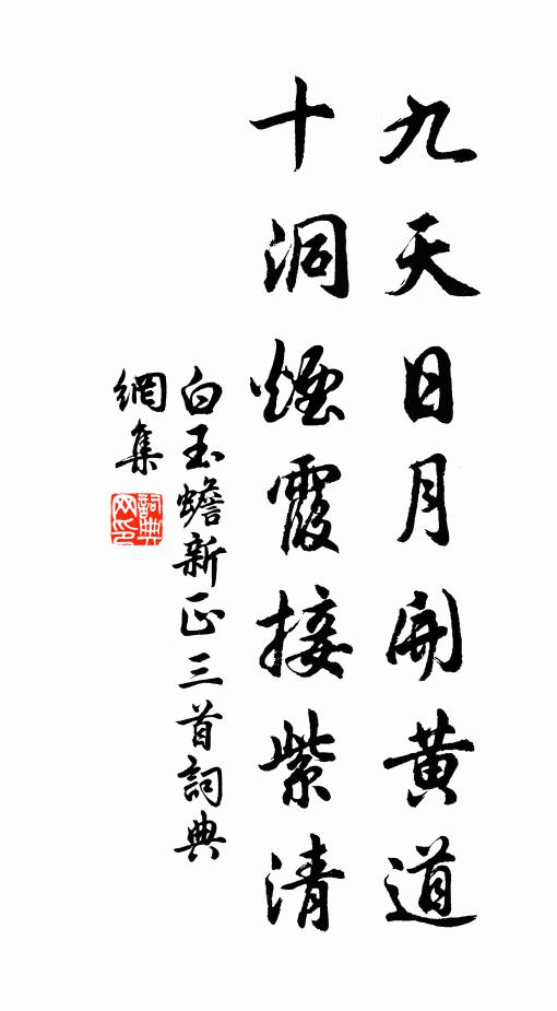 白玉蟾九天日月开黄道，十洞烟霞接紫清书法作品欣赏