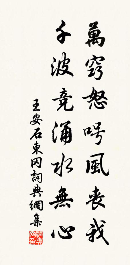 王安石万窍怒呺风丧我,千波竞涌水无心书法作品欣赏