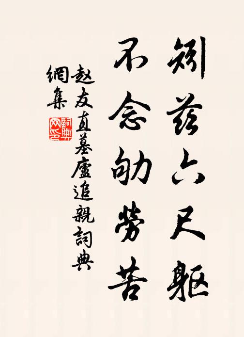 赵友直矧兹六尺躯，不念劬劳苦书法作品欣赏