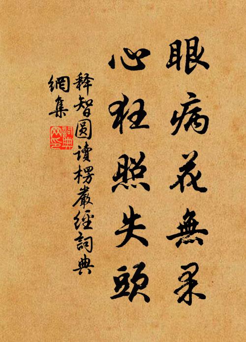 释智圆眼病花无果，心狂照失头书法作品欣赏