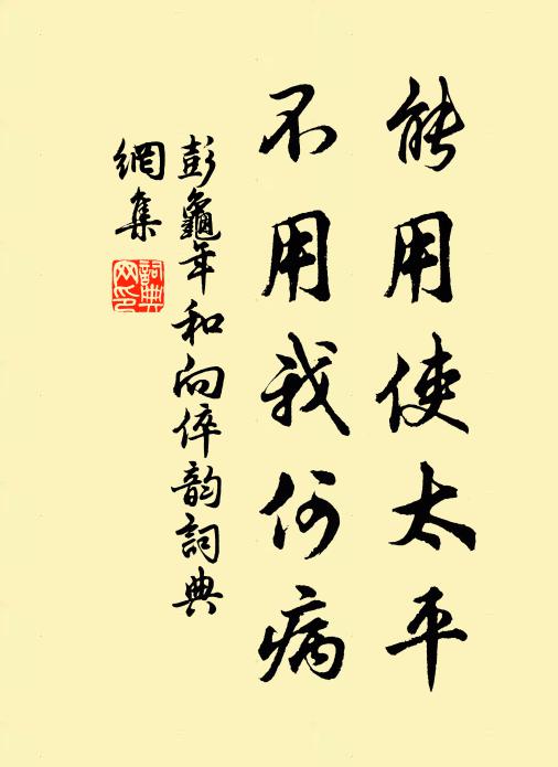 彭龟年能用使太平，不用我何病书法作品欣赏