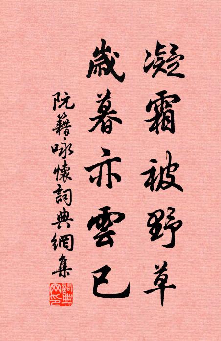 阮籍凝霜被野草，岁暮亦云已书法作品欣赏