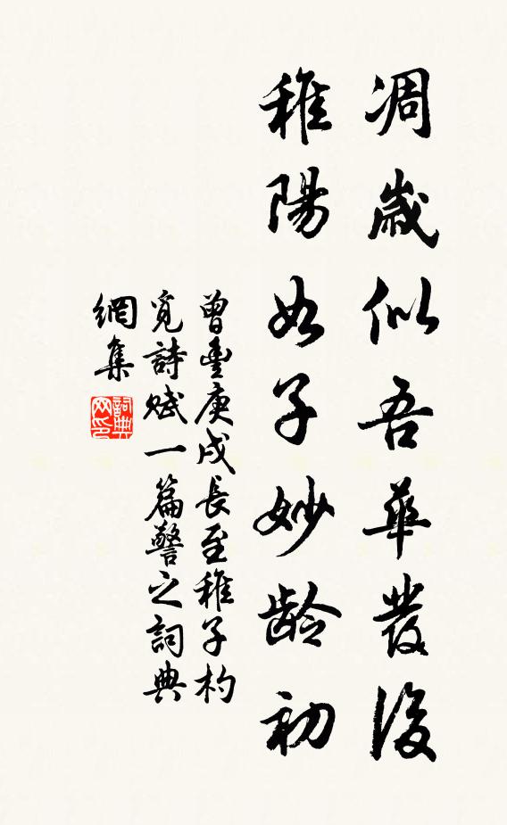 曾丰凋岁似吾华发后，稚阳如子妙龄初书法作品欣赏