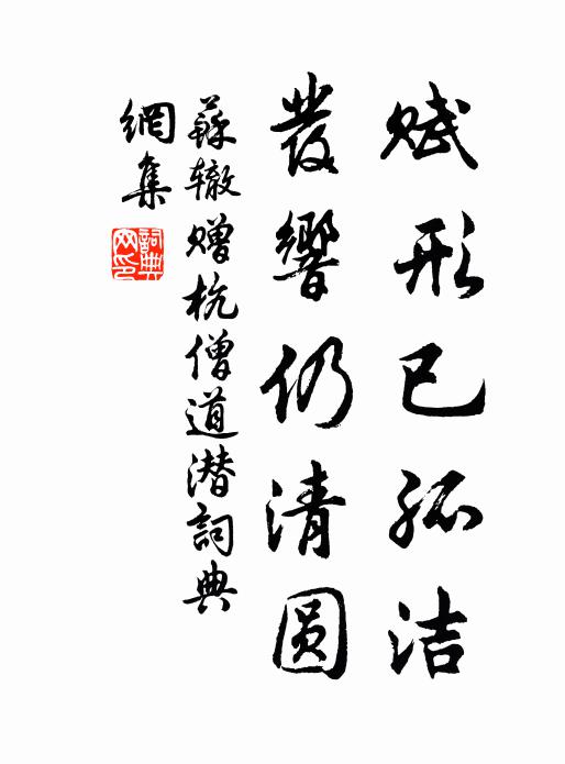 苏辙赋形已孤洁，发响仍清圆书法作品欣赏