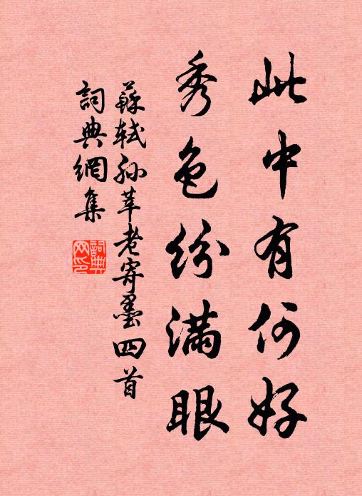 苏轼此中有何好，秀色纷满眼书法作品欣赏