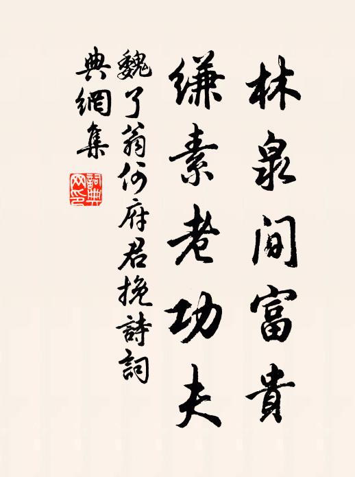 魏了翁林泉间富贵，缣素老功夫书法作品欣赏