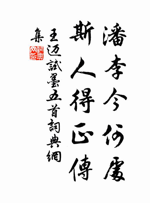 王迈潘李今何处，斯人得正传书法作品欣赏