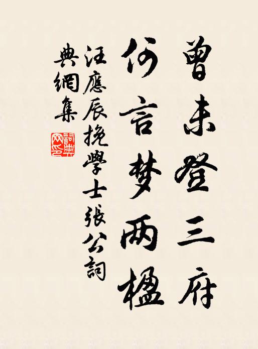 汪应辰曾未登三府，何言梦两楹书法作品欣赏