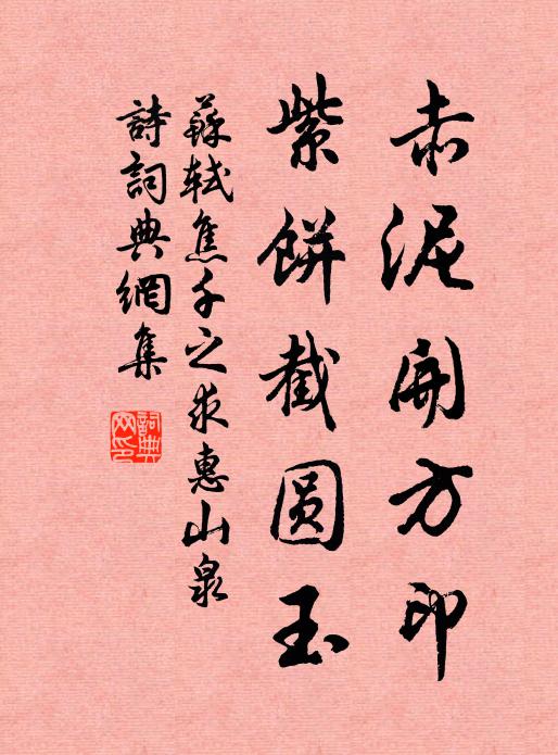 苏轼赤泥开方印，紫饼截圆玉书法作品欣赏