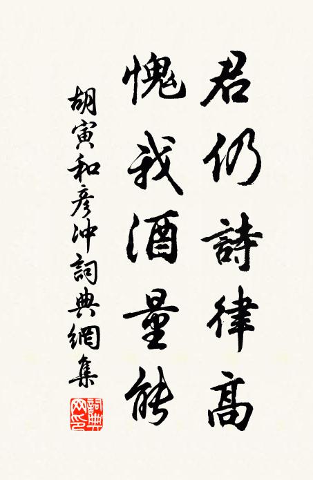 胡寅君仍诗律高，愧我酒量能书法作品欣赏