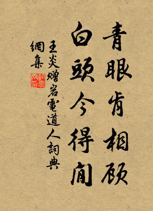 王炎青眼肯相顾，白头今得閒书法作品欣赏