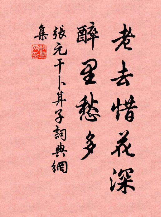 张元干老去惜花深，醉里愁多书法作品欣赏