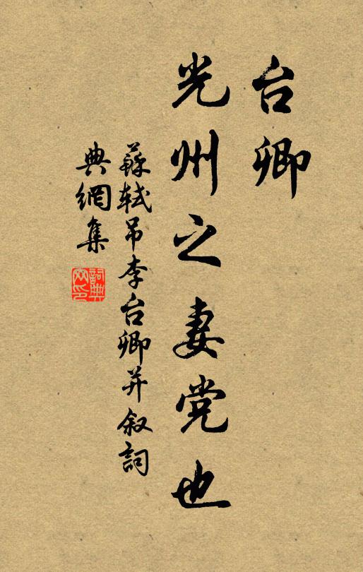 苏轼台卿,光州之妻党也书法作品欣赏