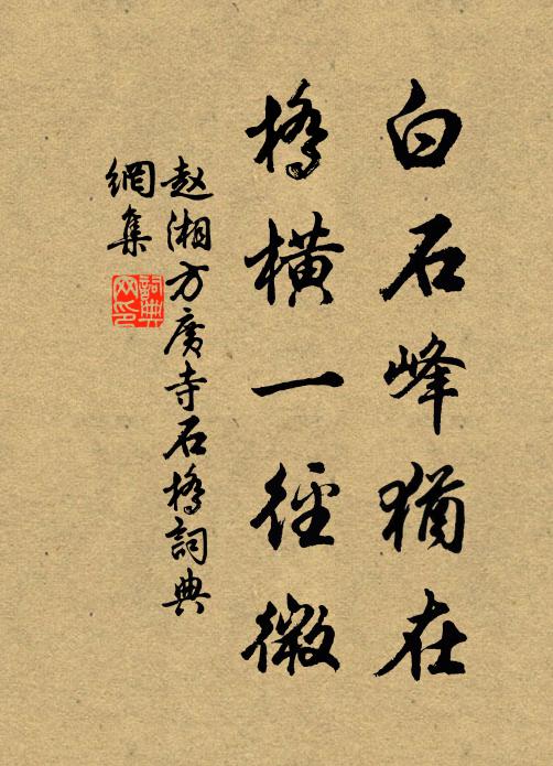 赵湘白石峰犹在，桥横一径微书法作品欣赏