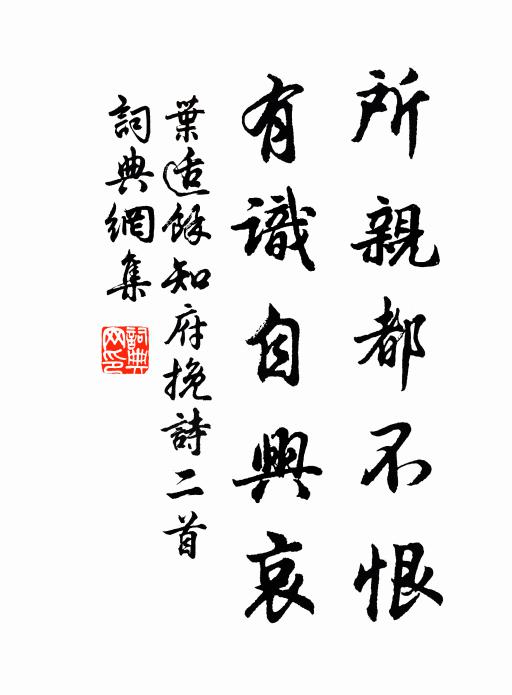 叶适所亲都不恨，有识自兴哀书法作品欣赏