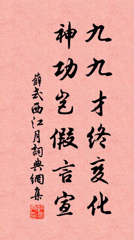 薛式九九才终变化，神功岂假言宣书法作品欣赏
