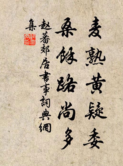 赵蕃麦熟黄疑委，桑余路尚多书法作品欣赏