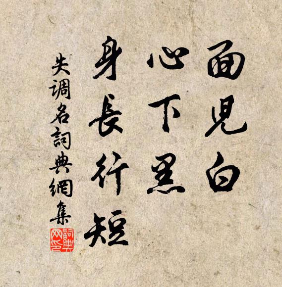 佚名面儿白、心下黑，身长行短书法作品欣赏