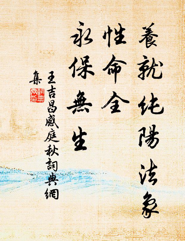 王吉昌养就纯阳法象，性命全、永保无生书法作品欣赏