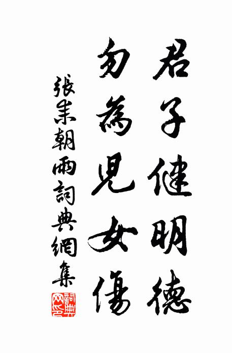 张耒君子健明德，勿为儿女伤书法作品欣赏