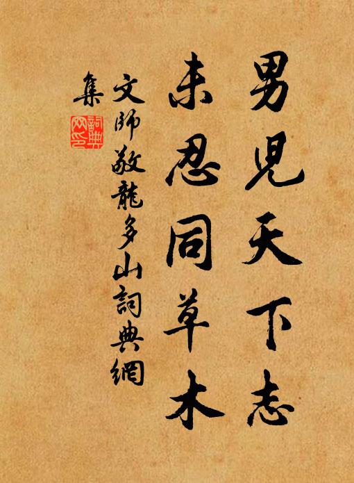 文师敬男儿天下志，未忍同草木书法作品欣赏
