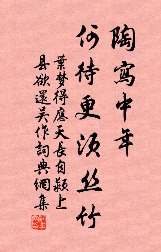 叶梦得陶写中年，何待更须丝竹书法作品欣赏