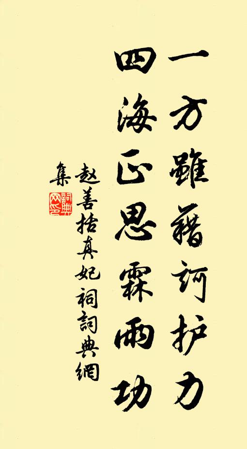 赵善括一方虽藉诃护力，四海正思霖雨功书法作品欣赏