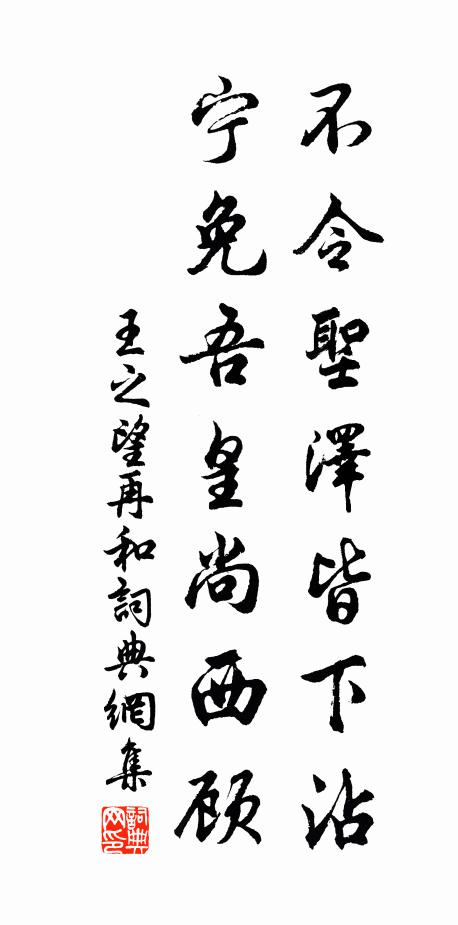 王之望不令圣泽皆下沾，宁免吾皇尚西顾书法作品欣赏