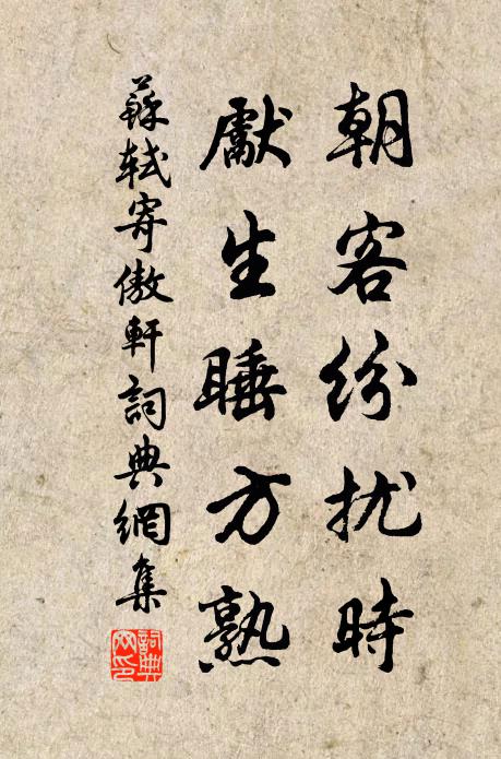 苏轼朝客纷扰时，先生睡方熟书法作品欣赏
