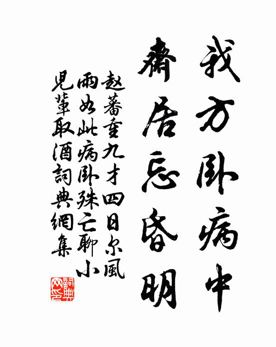 赵蕃我方卧病中，斋居忘昏明书法作品欣赏