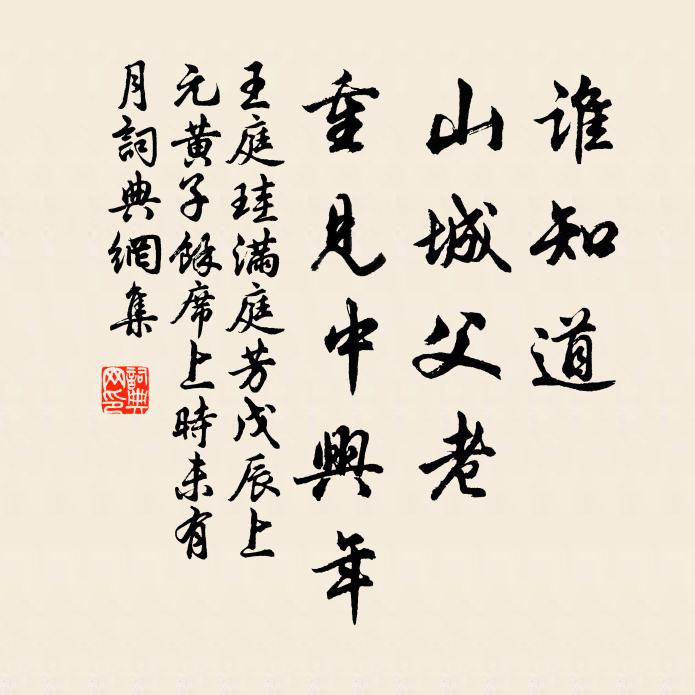王庭珪谁知道，山城父老，重见中兴年书法作品欣赏