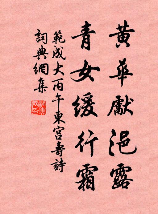 范成大黄华先浥露，青女缓行霜书法作品欣赏