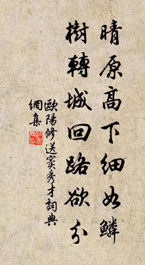 欧阳修晴原高下细如鳞，树转城回路欲分书法作品欣赏
