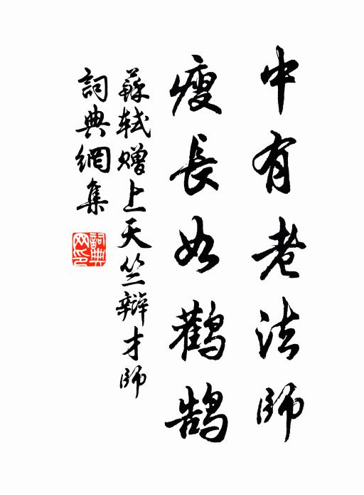 苏轼中有老法师，瘦长如鹳鹄书法作品欣赏