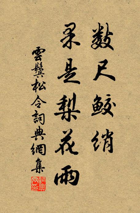 佚名数尺鲛绡，果是梨花雨书法作品欣赏